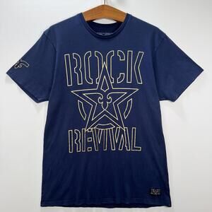 Navy Blue Rock Revival Crewneck T-Shirt - L